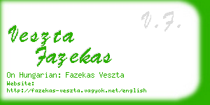veszta fazekas business card